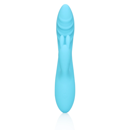 Loveline Ribbed Ultra Soft Silicone Rabbit Vibrator Glacial Blue