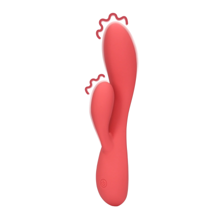 Loveline Smooth Ultra Soft Silicone Dual Action Vibrator Pink 21 cm