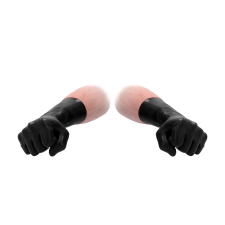 Fist It Short Latex Gloves Unisex Ultra-Thin Protective Black S/M