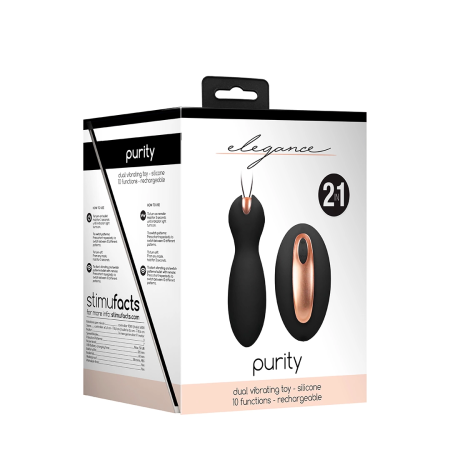 PURITY Dual Wireless Vibrating Set - Silicone, USB Rechargeable, Black