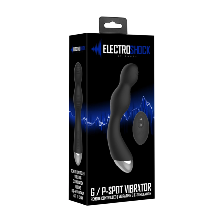 ElectroShock G/P-Spot Silicone Stimulator Black Wireless Remote IPX7