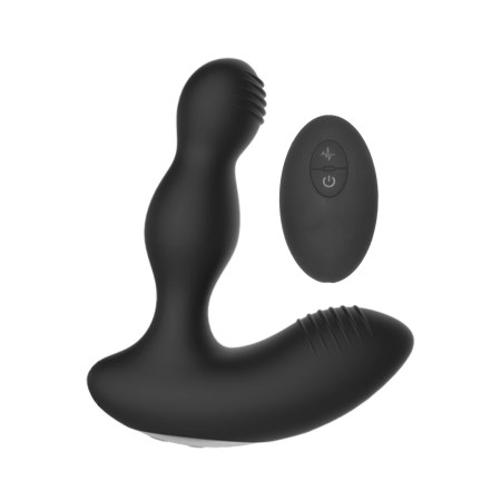Shots ElectroShock Prostate Massager Black Dual Motor Silicone Remote