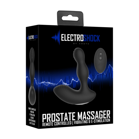 Shots ElectroShock Prostate Massager Black Dual Motor Silicone Remote