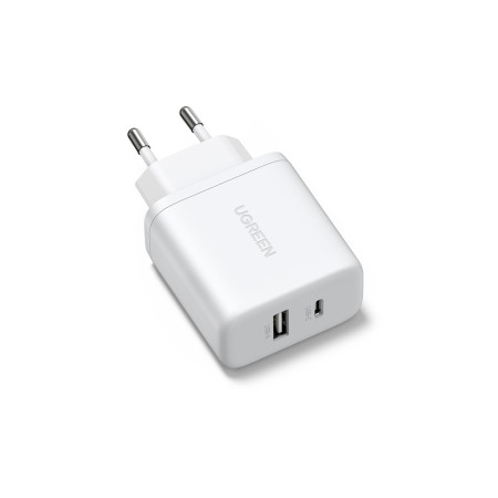 Ugreen Nexode N Series X227 20W GaN Įkroviklis 1x USB-A 1x USB-C Balta