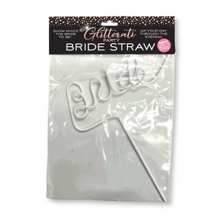 Glitterati Bride Straw White 10-inch - Reusable Party Accessory