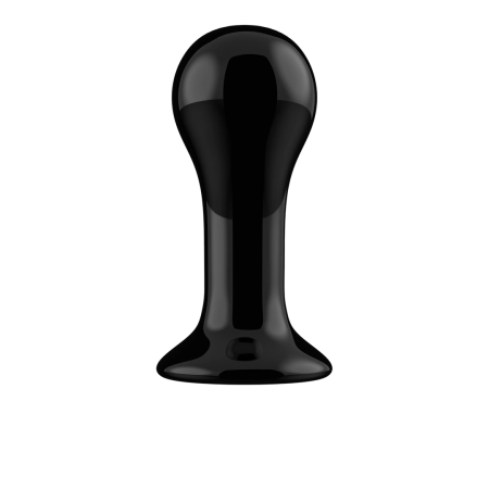 Shots Chrystalino Black Glass Intimate Massager with Suction Cup Base