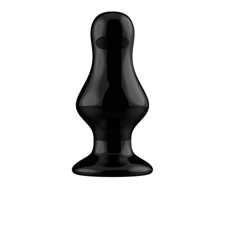 Shots Chrystalino Missy Glass Plug Vibrator Black 10-Speed with Suction Cup