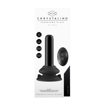 Chrystalino Thumby Black Glass Model with 10-Speed Vibration & Suction Cup