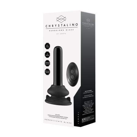 Chrystalino Thumby Black Glass Model with 10-Speed Vibration & Suction Cup