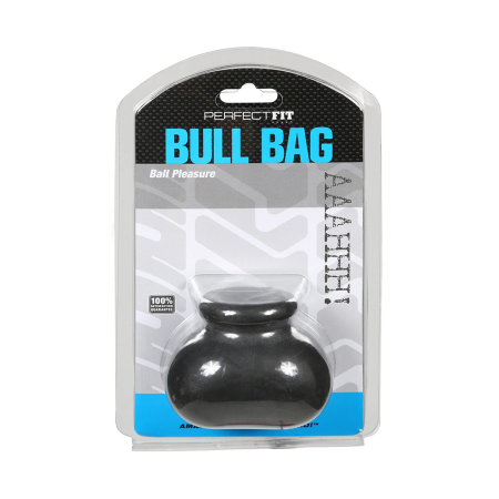 Perfect Fit Bull Bag Weighted Scrotum Support Black 0.75 Inch Stretch