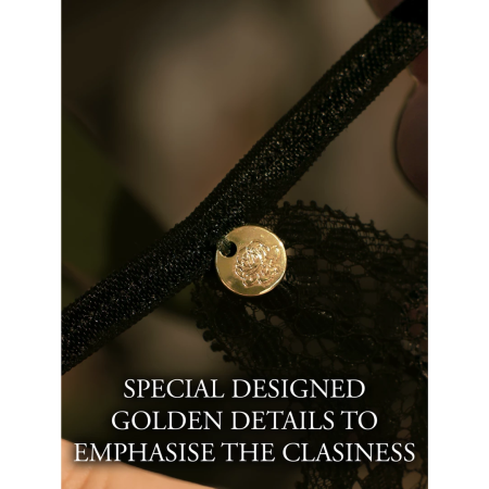 Faye Lace Thong One Size - Adjustable Gold Accents by BeWicked