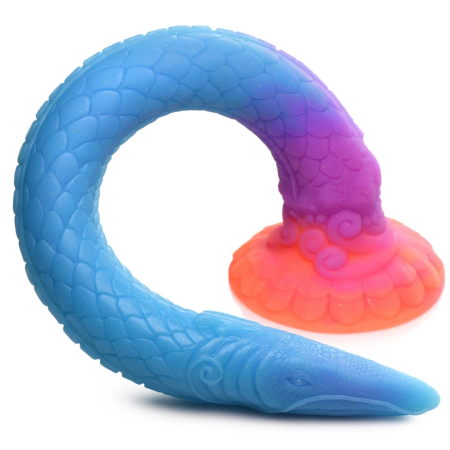 XR Brands Makara Silicone Snake Glow-in-the-Dark Model 40cm Multicolor