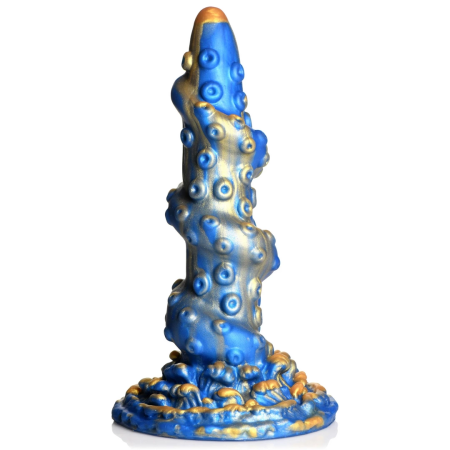 XR Brands Kraken Silicone Model Blue - Textured Fantasy Shape, Large Base