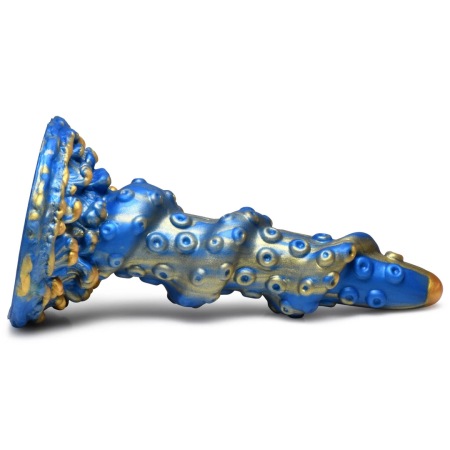 XR Brands Kraken Silicone Model Blue - Textured Fantasy Shape, Large Base