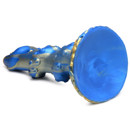 XR Brands Kraken Silicone Model Blue - Textured Fantasy Shape, Large Base