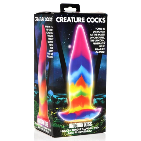 XR Brands Unicorn Tongue Silicone Glow Rainbow 18cm Intimate Device
