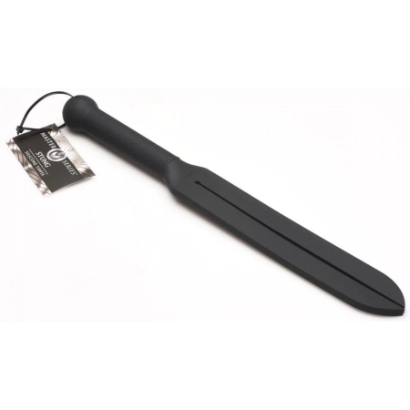 XR Brands Stung Silicone Tawse Black - Premium Split Strap Impact Tool