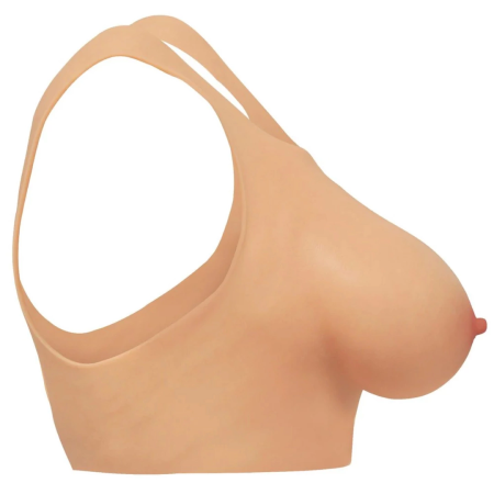XR Brands Perky Pair D-Cup Silicone Chest Form - Natural Flesh Tone, Size D