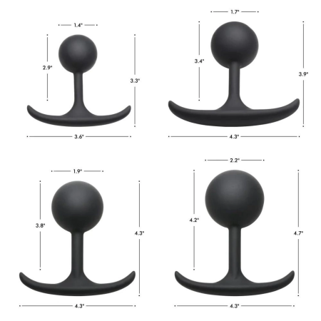 XR Brands Comfort Plugs Silicone Weighted Sphere 4.7cm - Black