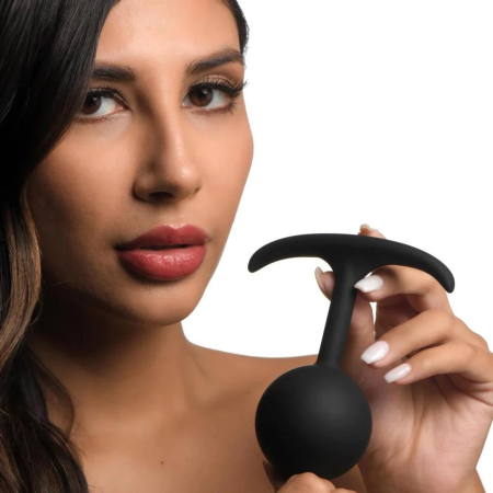 XR Brands Comfort Plugs Silicone Weighted Sphere 4.7cm - Black