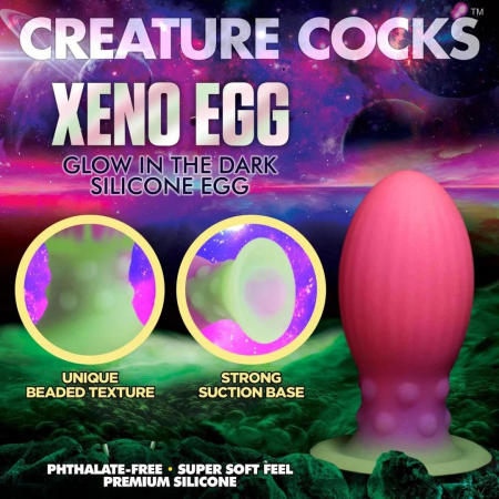 Creature Cocks Xeno Egg Silicone Glow-in-the-Dark Pink Medium