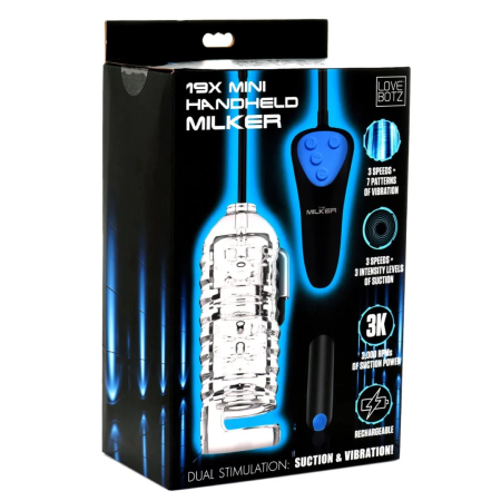 XR Brands Mini Handheld Intimate Machine Black - 3 Speed, Vibrating, Portable