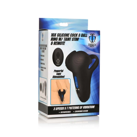 XR Brands Silicone Intimate Ring with Remote Control, Black