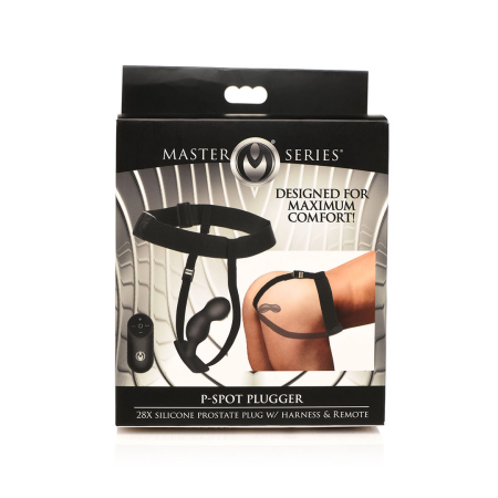 XR Brands P-Spot Plugger Silicone Prostate Plug with Harness & Remote