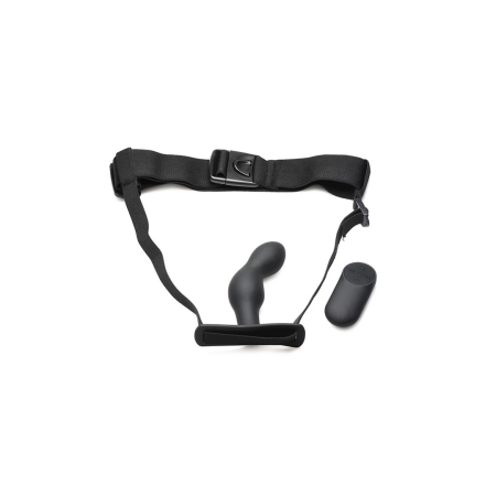 XR Brands P-Spot Plugger Silicone Prostate Plug with Harness & Remote