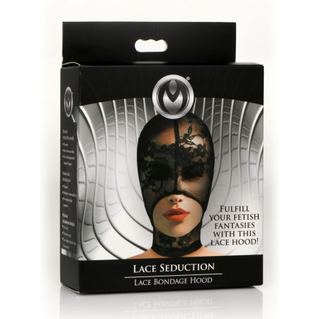 Lace Seduction Black Lace Open Mouth Mask - One Size by XR Brands