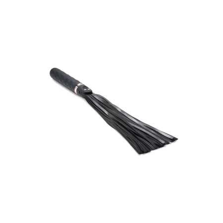 XR Brands Vibra-Lasher Silicone Vibrating Flogger Black 3 Modes