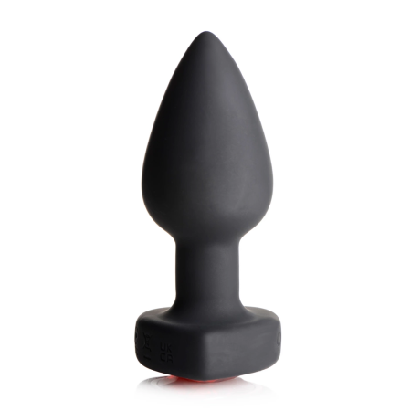 XR Brands Red Heart Silicone Plug with Remote Control - Small Size