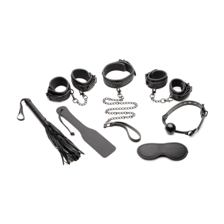 XR Brands 7-Piece Deluxe Vegan Bondage Set with Metal Chains