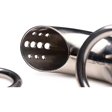 Master Series Forged Captor Steel Chastity Device with 3 Adjustable Rings