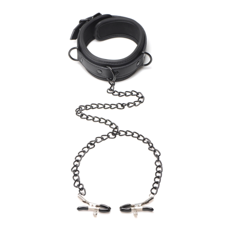 XR Brands Collared Temptress Adjustable Neoprene Collar with Chains