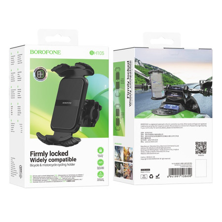 Borofone BH105 telefono laikiklis dviračiui, motociklui, juodas