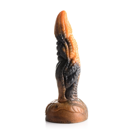 Ravager Silicone Intimate Tentacle Model - Marbled Red-Orange, Waved Texture