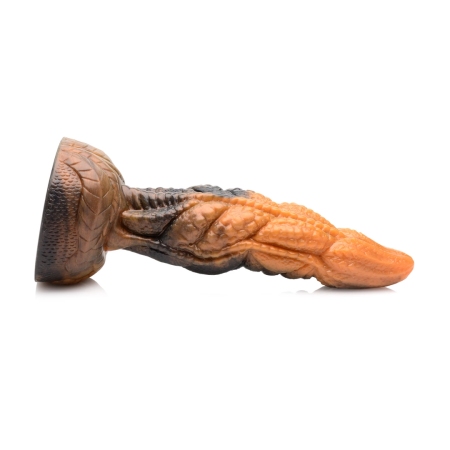 Ravager Silicone Intimate Tentacle Model - Marbled Red-Orange, Waved Texture