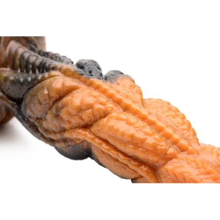 Ravager Silicone Intimate Tentacle Model - Marbled Red-Orange, Waved Texture