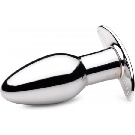 XR Brands Chrome Blast Small Metal Plug Rechargeable Vibrating Remote
