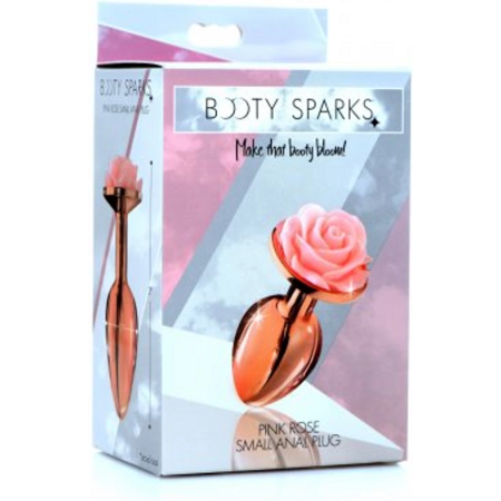 XR Brands Rose Gold Aluminium Plug Small Pink Flower Top