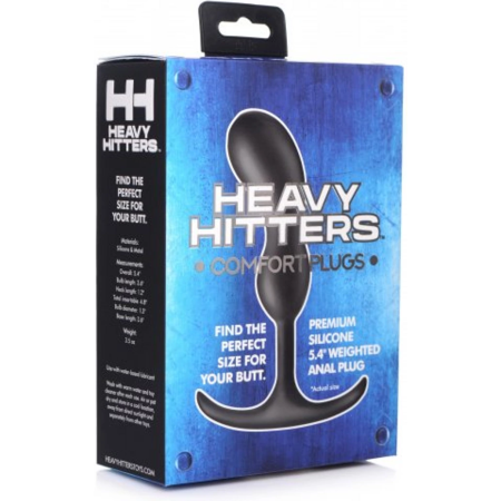 XR Brands Weighted Silicone Anal Plug Small Ergonomic Design Black