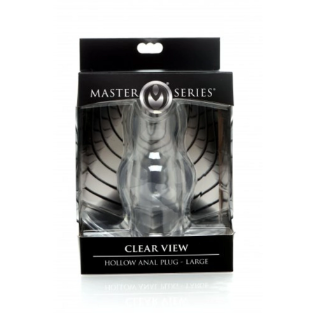XR Brands Clear View Transparent Hollow Anal Plug Large TPE