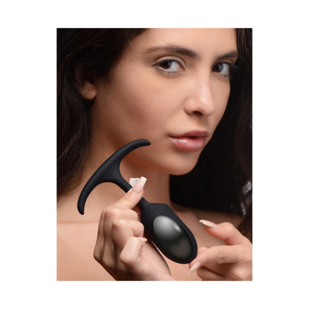 XR Brands Heavy Hitter Silicone Intimate Plug Small Weighted Black