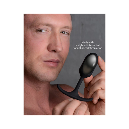 XR Brands Heavy Hitter Silicone Intimate Plug Small Weighted Black