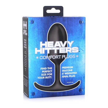 XR Brands Heavy Hitter Large Weighted Silicone Plug Black 9.2oz