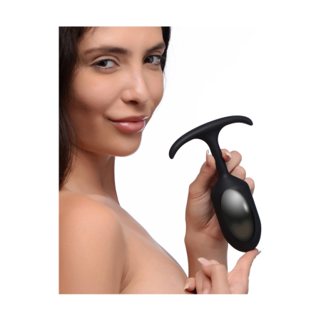 XR Brands Heavy Hitter Large Weighted Silicone Plug Black 9.2oz