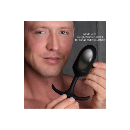XR Brands Heavy Hitter Large Weighted Silicone Plug Black 9.2oz