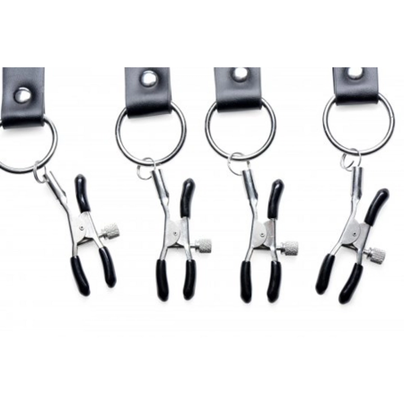 XR Brands Spread XL Adjustable Labia Belt - Black, Large Size