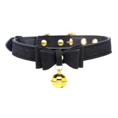 Golden Kitty Adjustable Cat Bell Collar Black/Gold by Golden Kitty